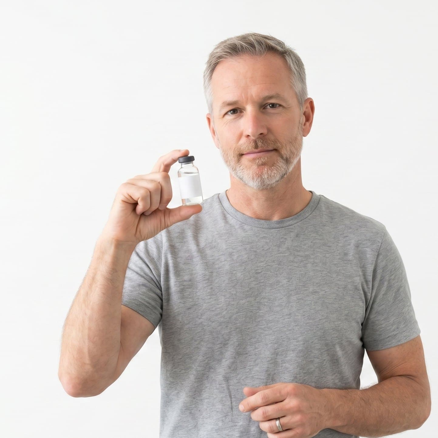 Man unboxing a prescription health treatment in his kitchen